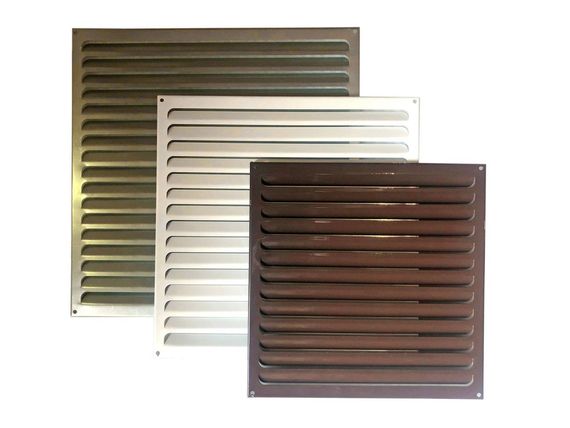 Решетка металлическая светло-серая (RAL 9006) 450х450мм 4545РМс