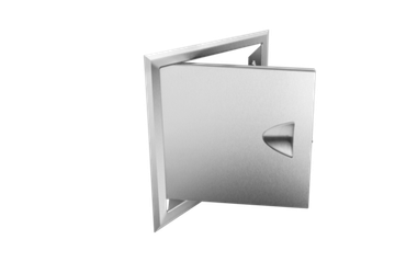 Люк из нержавеющей стали с ручкой ЛНР 300х300 матовый