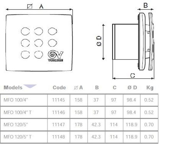 Вентилятор накладной Vortice Punto Four MFO 100/4