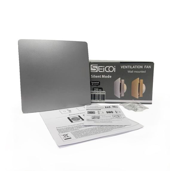 Вентилятор накладной Seicoi Floxy Design 100 Silver (SMAZ04-01 silver) с укороченной панелью