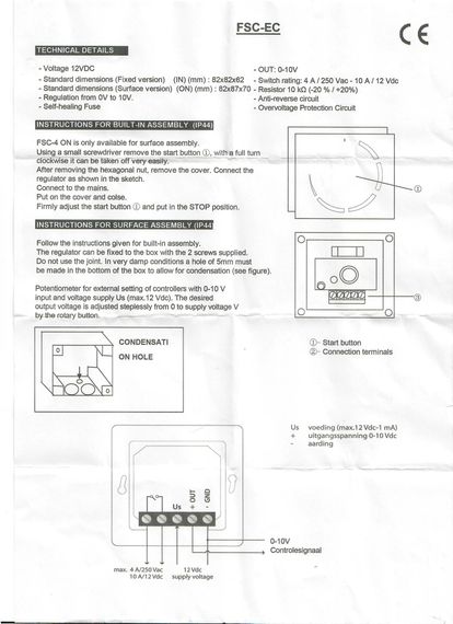 Регулятор (потенциометр) MTY 0-10B (плавное регулирование)