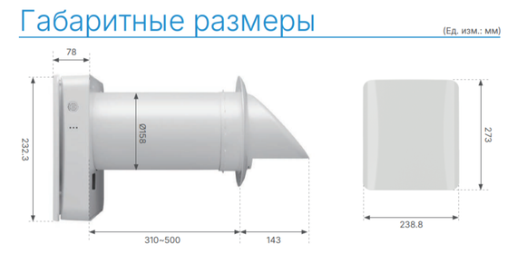 Приточно-вытяжная установка с рекуперацией тепла Airwoods ECO AV-TTW5-W