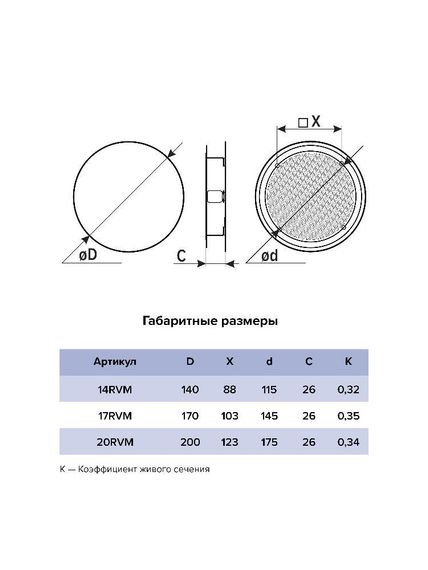 Решетка вентиляционная сетка разъемная на магнитах D140 окрашсталь Gray ERA