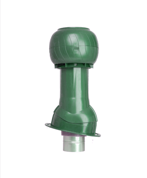 Готовый комплект, изолированный для фальцевой и готовой кровли из битумной черепицы d 150/160 мм, цвет зеленый RAL 6005, серия Static