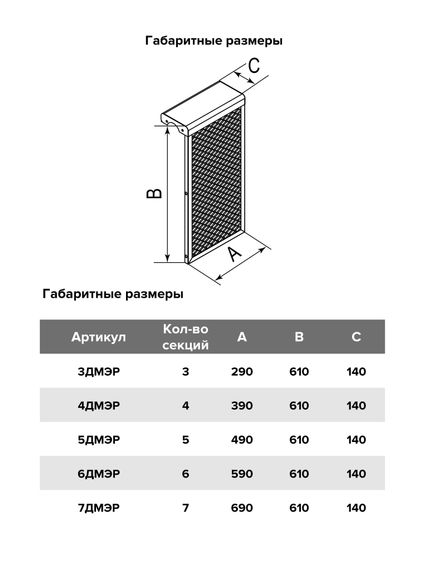 Экран радиаторный ДМЭР 3 секций окрашенная сталь EVECS