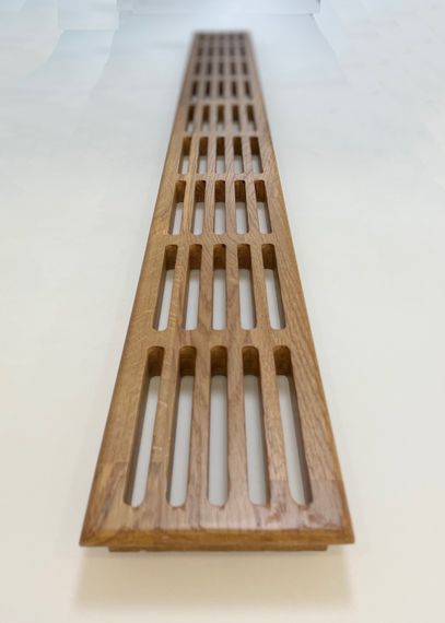 Деревянная врезная решетка Visioner 1000х100 (посадка 900х85мм. из дуба)