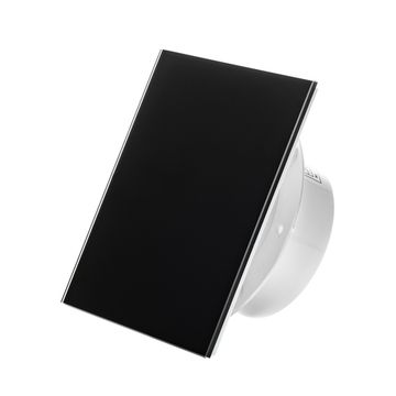 Вытяжной тонкий вентилятор SlimVent МV 100, стекло квадрат черный глянец