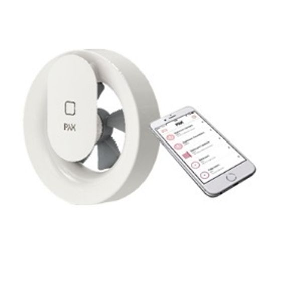 Вентилятор накладной PAX Norte с обратным клапаном  (таймер, датчик влажности, программируемый, Bluetooth управление)