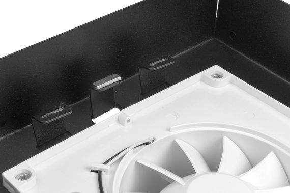 Решетка скрытого монтажа SECRET ПОД ПЛИТКУ 237х237 с вентилятором 125СНК, обратный клапан, таймер+датчик влажности, черная, d125мм