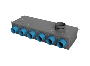 Воздухораспределительный коллектор однорядный продольный AirDS, H=160 мм, 75*14. Стандарт (серый)