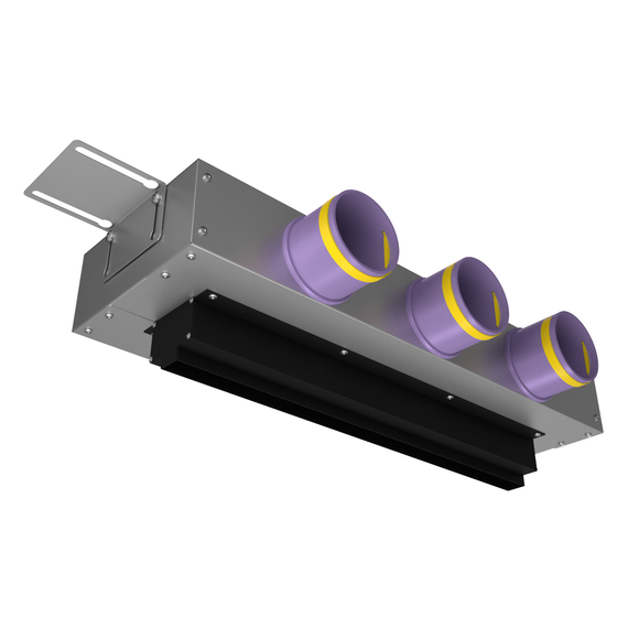 Provent VPNDG 500х25/75×3 щелевой диффузор для гипсокартона с КСД на 3 выхода