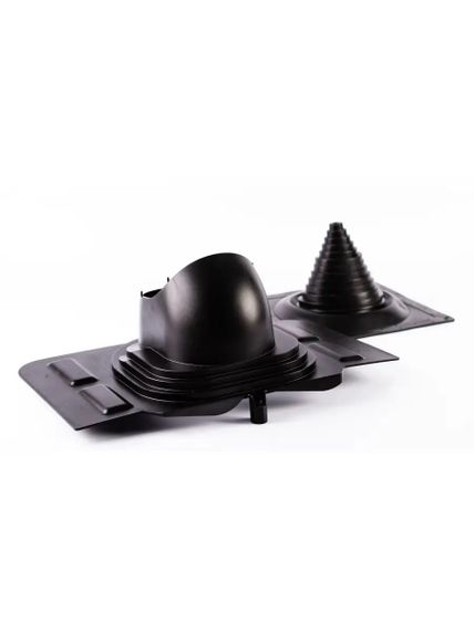 Готовый комплект, изолированный на все виды кровли высотой профиля до 70мм d 125/160 мм, цвет черный RAL 9005, серия Twister