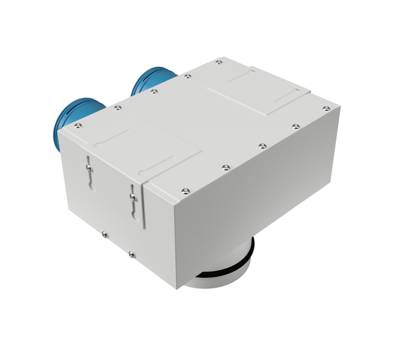 Пленум AirDS потолочный оцинкованный, 125 мм, 4*75 мм. Премиум (белый)