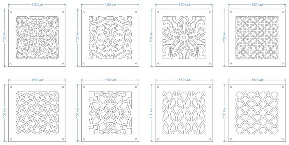 Дизайнерская решетка Визионер 150х150мм Ирис, латунь патина, с сеткой и шурупами