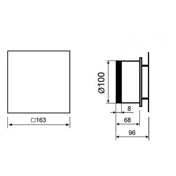 Вентилятор накладной энергосберегающий бесшумный MMotors JSC MMP-06 100 UE 5.5Вт Стекло/Квадрат Кремовый
