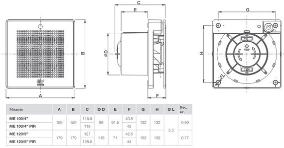 Вентилятор накладной Vortice Punto Evo ME 100/4 LL BLACK GOLD (уценка)