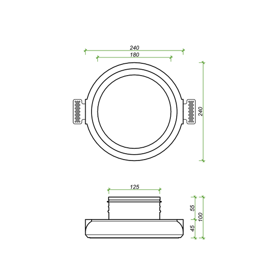 Диффузор под покраску скрытого монтажа SECRET RING D125мм