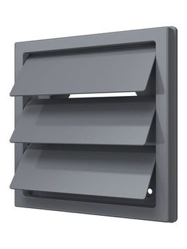Выход стенной КФ фланец D100 жалюзи 150x150 ASA Gray ERA