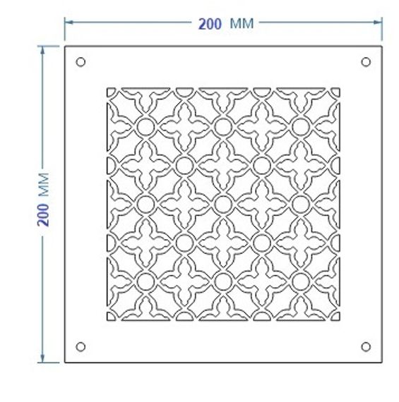 Дизайнерская решетка Визионер 200х200мм Маджестик, латунь патина, с сеткой и шурупами