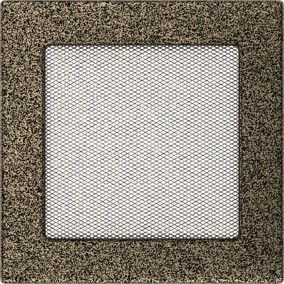 Решетка каминная Kratki OSCAR чёрная латунь 17x17