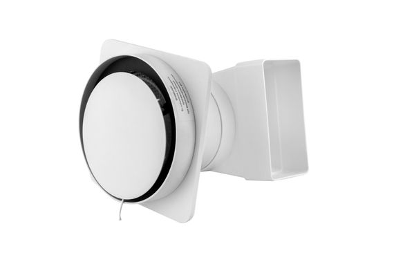 Решетка скрытого монтажа для натяжного потолка SECRET d125мм с вентилятором на шарикоподшипнике с выходом на трубу 60х120мм