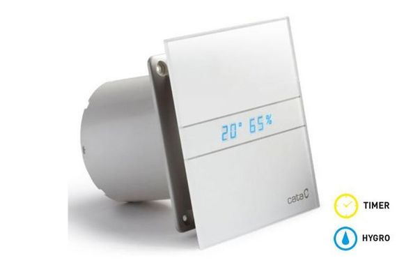 Накладной вентилятор Cata E 120 GTH (Таймер, датчик влажности, термометр, дисплей) + обратный клапан