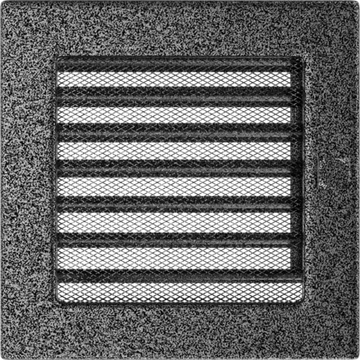 Решетка каминная Kratki Standard чёрная хром 17x17