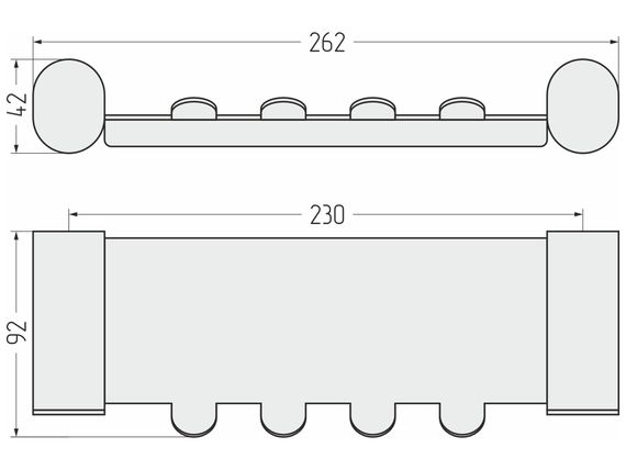 Полка с вешалками Сунержа ROUND L 260