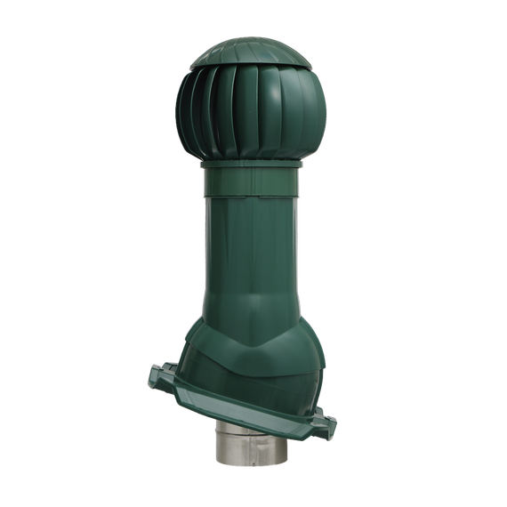 Готовый комплект, изолированный на скатные кровли из профильного листа МП-21 (С21) d 125/160 мм, цвет зеленый RAL 6005, серия Twister