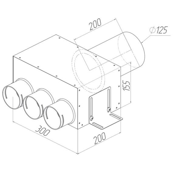 Provent VPD 125/75×3 адаптер (пленум) прямой круглый на 3 выхода
