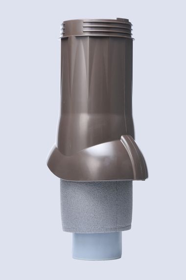 Готовый комплект, изолированный для фальцевой и готовой кровли из битумной черепицы d 110/160 мм, цвет темно-коричневый RAL 8019, RR 32, серия Static