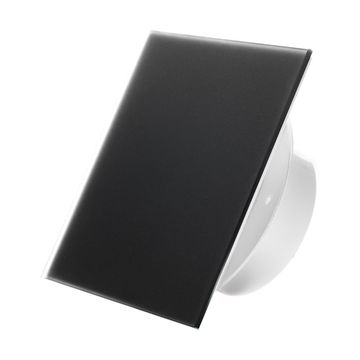 Вытяжной тонкий вентилятор SlimVent МV 100, стекло квадрат черный матовый