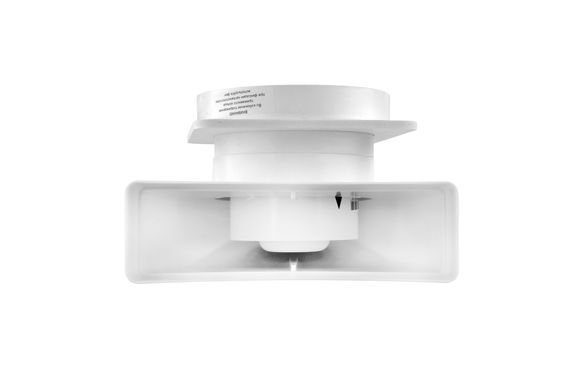 Решетка скрытого монтажа для натяжного потолка SECRET d150мм с вентилятором на шарикоподшипнике d100мм с выходом на трубу 60х204мм