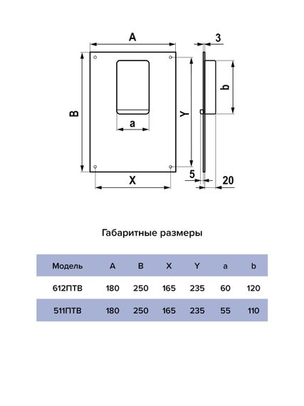 Площадка торцевая ПТВ фланец 55х110 вертикальная 180х250 пластик ERA