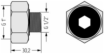 Комплект фитингов Стилье прямой (G 1" НГ х G 1/2" НР) / 2 шт.