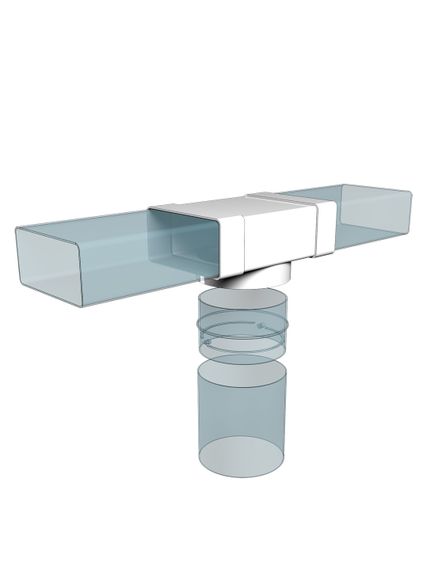 Тройник ТФП D100 с выходом 60х204 пластик ERA