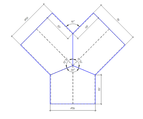 Тройник/штаны Y-образные 150 мм полипропилен