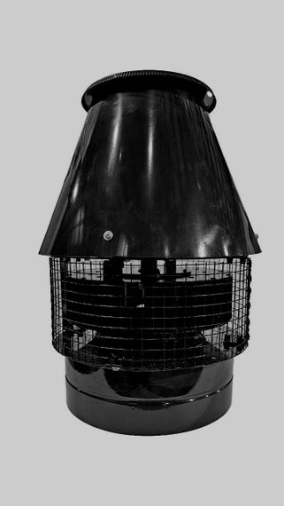 Крышный жаростойкий вентилятор ВКР 200 черный (RAL 9005, d200мм, +120 °C)