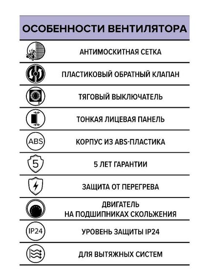 Вентилятор накладной E D150 сетка обратный клапан тяговый выключатель ERA