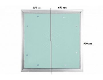 Люк-дверь под покраску Титан 650х900 (2 двери, 2цепочки)