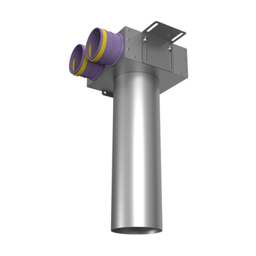 Provent VPSL 125/75x2 пленум потолочный круглый на 2 выхода (L=400 мм)