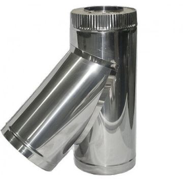 Сэндвич тройник 45° У-образный 100/180  (нерж 0,5 / нерж 0,5)