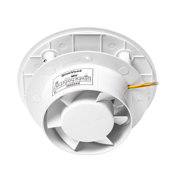 Вытяжной тонкий вентилятор SlimVent МV 100, пластик круг белый матовый