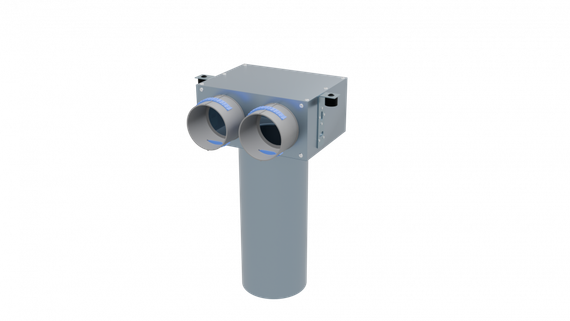 Flexag PCP-100/75x2 пленум вентиляционный потолочный, D100, на 2 выxода, L=300 мм