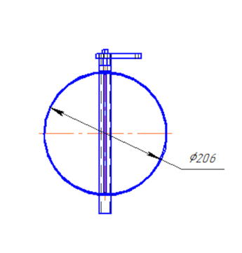Дроссель-клапан D 200 мм с ручным управлением полипропилен