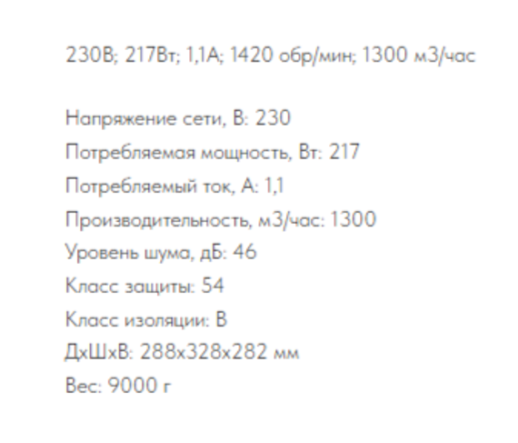 Вентилятор радиальный Bahcivan OCES 1300 м3ч двухстороннего всасывания