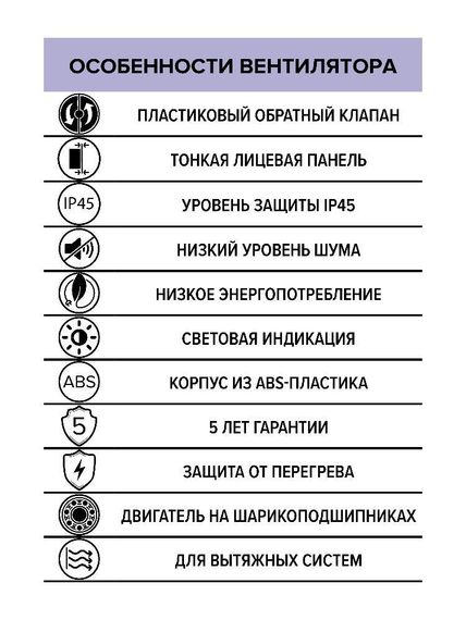 Вентилятор накладной SLIM D125 обратный клапан DICITI