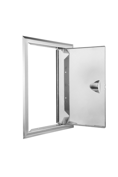 Люк из нержавеющей стали с ручкой ЛНР 200х250 матовый