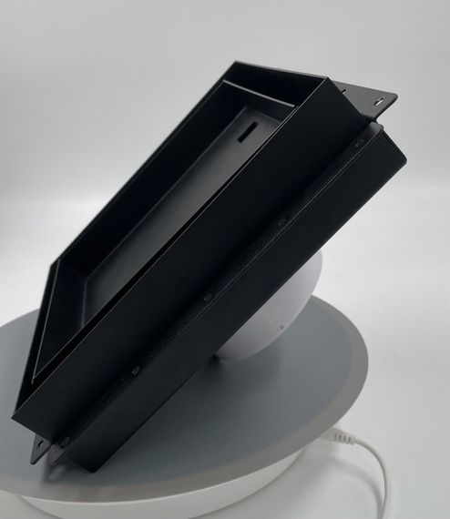 Решетка скрытого монтажа SECRET ПОД ПЛИТКУ 237х237 с вентилятором на шарикоподшипнике 125СК, обратный клапан, черная, d125мм