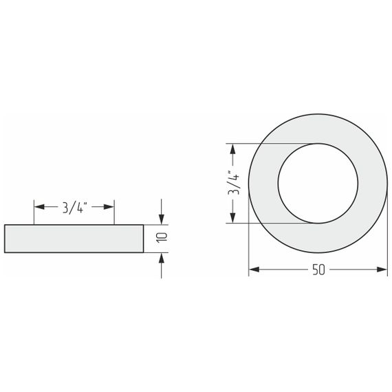 Отражатель TUBE н/ж G 3/4" вн. р. / d нар.-50 мм (Состаренная бронза)